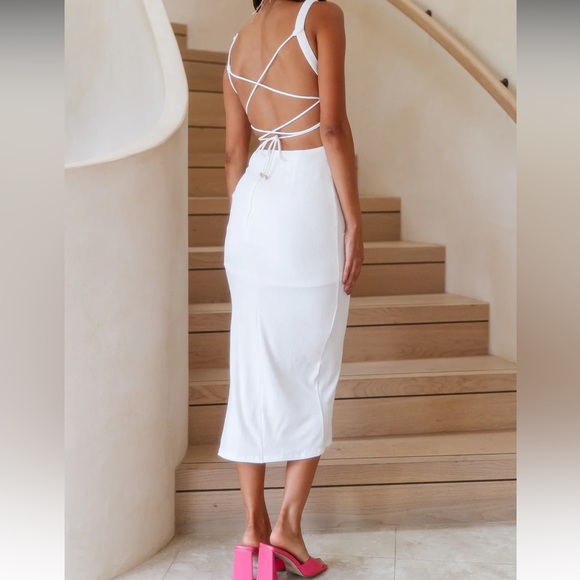 Radio Waves Maxi Dress White - Hello Molly (size medium) - Picture 3 of 3